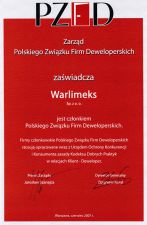 Członek Polskiego Związku firm Deweloperskich
